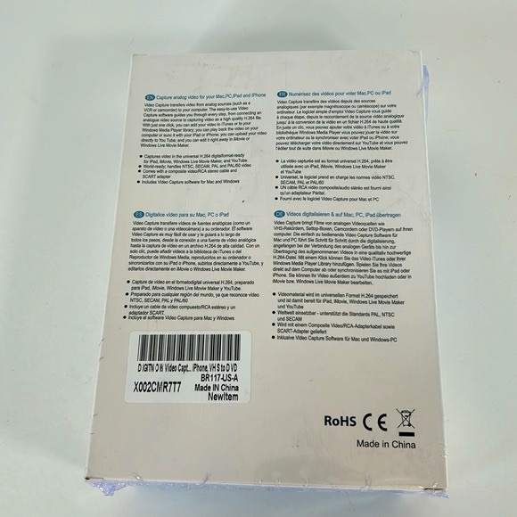 Video Capture Analog Video For Mac PC With Software Stereo Cable & SCART Adapter - Picture 8 of 10